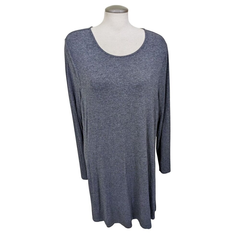 Old Navy Swing Dress Jersey Knit Heather Gray Long Sleeve Fall Plus XXL Cozy
